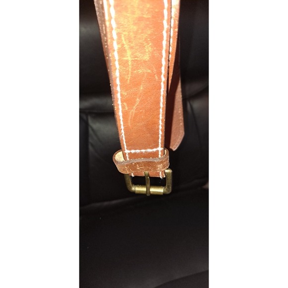 Polo Ralph Lauren ~ Men's 40 (Large) Brown Italian Saddle Leather W/ Name Plate - Picture 4 of 7